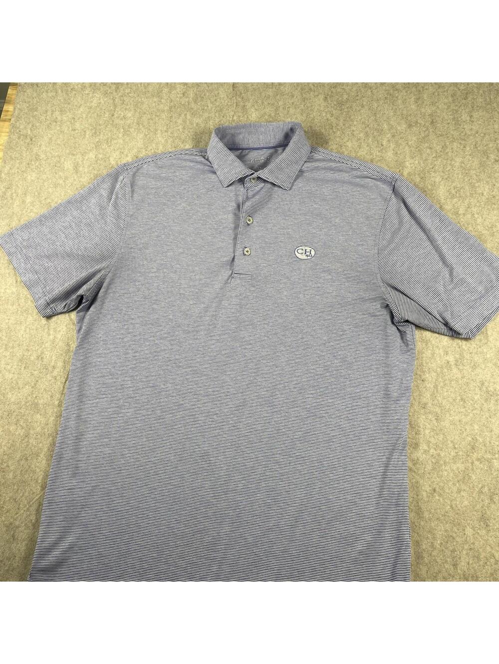 johnnie-O Mens Medium Golf Polo Shirt Short Sleeve purple embroidered CHCC NC